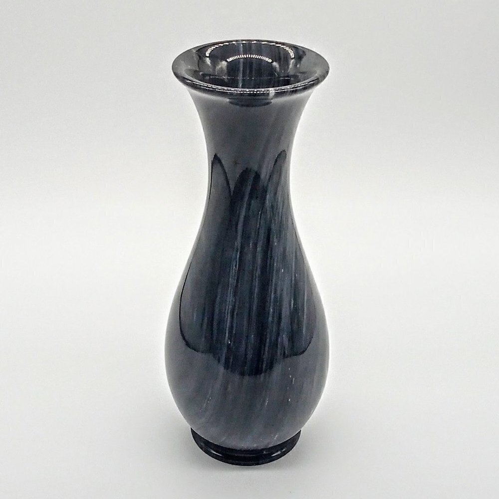 Grey Polished Marble Stone Vase